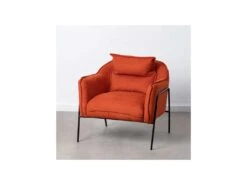 Fauteuil + Coussin Tissu/Métal Orange - AIMA -Fren Soldes Boutique fauteuil 17789419
