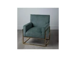 Fauteuil Métal Doré/Tissu Vert D'eau - NOFOA -Fren Soldes Boutique fauteuil 17789517