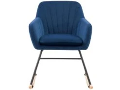 Rocking-chair Isola En Velours Bleu -Fren Soldes Boutique fauteuil 17797403
