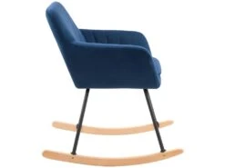 Rocking-chair Isola En Velours Bleu -Fren Soldes Boutique fauteuil 17797409