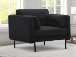 Fauteuil En Tissu Anthracite Et Pieds En Métal ISABELLA 16 Fauteuil En Tissu Anthracite Et Pieds En Métal ISABELLA -Fren Soldes Boutique fauteuil 19219579