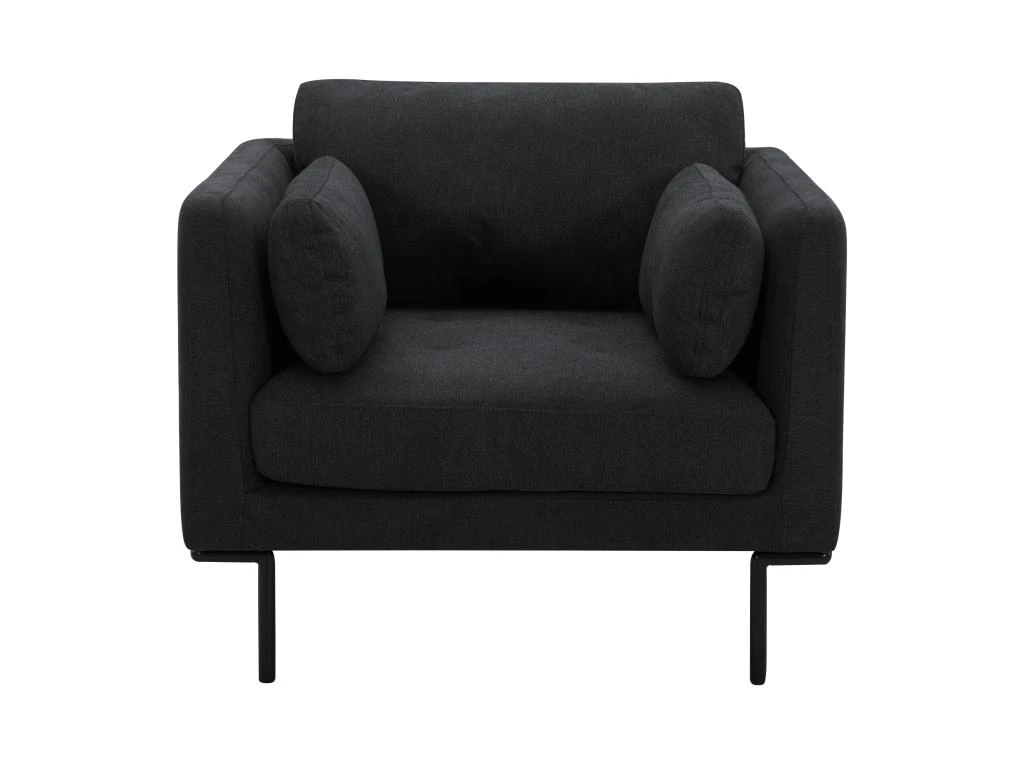 Fauteuil En Tissu Anthracite Et Pieds En Métal ISABELLA 3 Fauteuil En Tissu Anthracite Et Pieds En Métal ISABELLA – Image 3