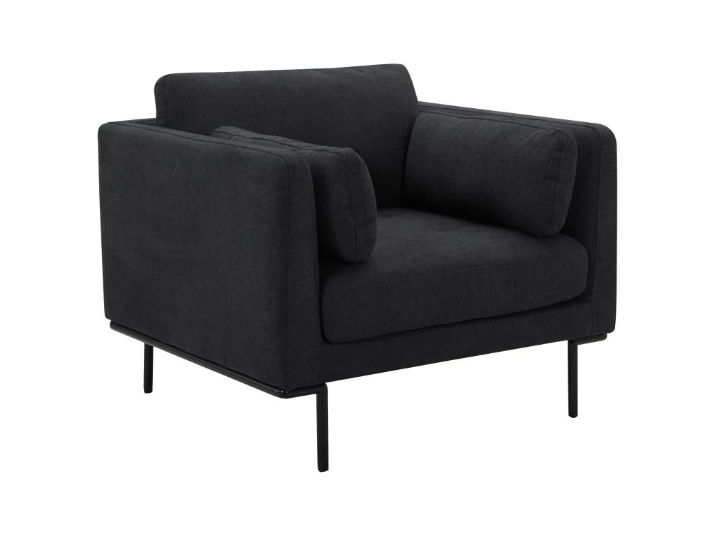 Fauteuil En Tissu Anthracite Et Pieds En Métal ISABELLA 2 Fauteuil En Tissu Anthracite Et Pieds En Métal ISABELLA – Image 2