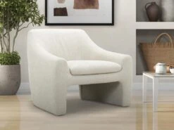 Fauteuil En Tissu Beige DORINE