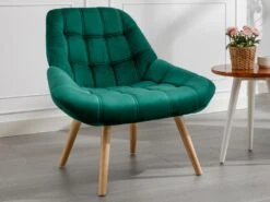 Fauteuil En Velours Vert LUOSTO -Fren Soldes Boutique fauteuil 19823917