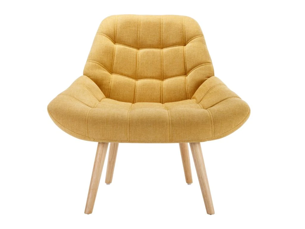 Fauteuil En Tissu Jaune Moutarde LUOSTO 3 Fauteuil En Tissu Jaune Moutarde LUOSTO – Image 3