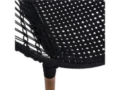 Fauteuil Tressé En Coton Noir Et Pieds En Bois De Manguier -Fren Soldes Boutique fauteuil 21119187