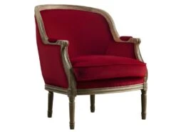 Fauteuil En Velours ALIENOR - Rouge -Fren Soldes Boutique fauteuil 230869