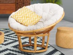 Fauteuil Rond En Rotin AKAROA - Coloris Miel
