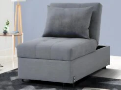 Fauteuil Convertible En Tissu LESNA - Gris -Fren Soldes Boutique fauteuil 288663