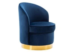 Fauteuil SANELA En Velours - Bleu Nuit -Fren Soldes Boutique fauteuil 341725