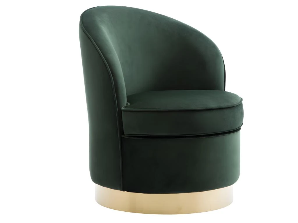 Fauteuil SANELA En Velours - Vert Sapin 3 Fauteuil SANELA En Velours - Vert Sapin – Image 3