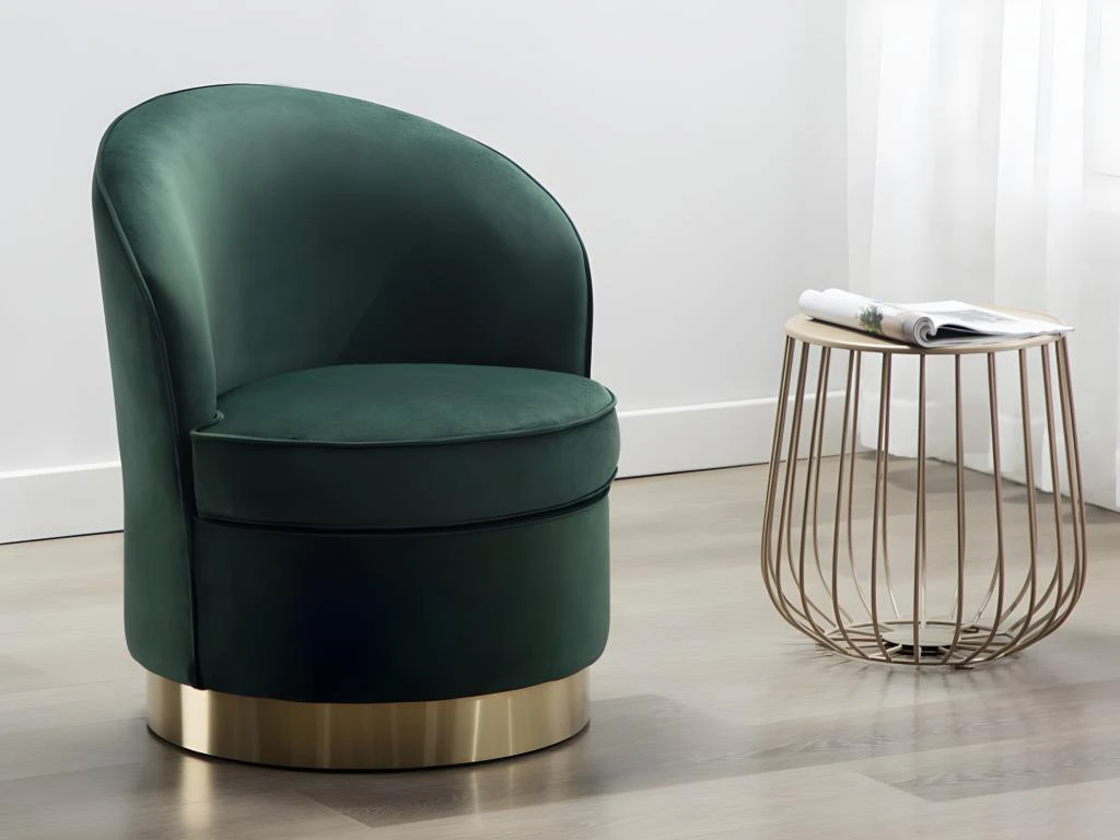 Fauteuil SANELA En Velours - Vert Sapin 2 Fauteuil SANELA En Velours - Vert Sapin – Image 2