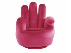 Fauteuil Main Pivotant CATCHY En Velours - Fuchsia -Fren Soldes Boutique fauteuil 366543