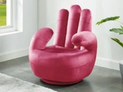 Fauteuil Main Pivotant CATCHY En Velours - Fuchsia