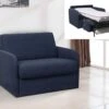 Fauteuil Convertible Express En Tissu NADOA - Couchage 70cm - Bleu