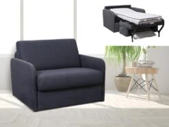 Fauteuil Convertible Express En Tissu NADOA - Couchage 70 Cm - Anthracite