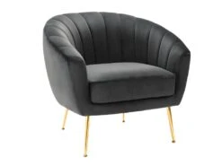 Fauteuil Cabriolet En Velours PABLITO - Anthracite -Fren Soldes Boutique fauteuil 403781