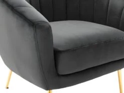 Fauteuil Cabriolet En Velours PABLITO - Anthracite -Fren Soldes Boutique fauteuil 403785