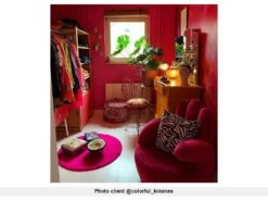 Fauteuil Main Pivotant CATCHY En Velours - Fuchsia -Fren Soldes Boutique fauteuil 404955