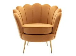 Fauteuil Coquillage En Velours Jaune Moutarde DANDELION De Pascal Morabito -Fren Soldes Boutique fauteuil 434925