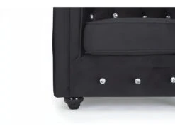 Fauteuil CHESTERFIELD - Velours Noir Et Boutons Effet Cristal -Fren Soldes Boutique fauteuil 474489