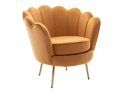 Fauteuil Coquillage En Velours Jaune Moutarde DANDELION De Pascal Morabito -Fren Soldes Boutique fauteuil 478513
