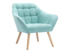 Fauteuil En Tissu Vert D'eau CASERTA -Fren Soldes Boutique fauteuil 492059
