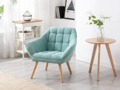 Fauteuil En Tissu Vert D'eau CASERTA