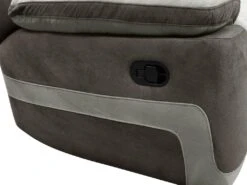 Fauteuil Relax En Microfibre Gris Clair Et Bandes Marrons TALCA -Fren Soldes Boutique fauteuil 6815479