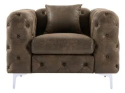 Fauteuil Chesterfield En Microfibre Aspect Cuir Vieilli EDWINA 13 Fauteuil Chesterfield En Microfibre Aspect Cuir Vieilli EDWINA -Fren Soldes Boutique fauteuil 9758935
