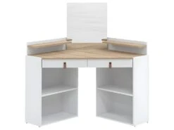 Coiffeuse GLOSS - Blanc Et Chêne Naturel - SYMBIOSIS