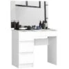 TILLY - Coiffeuse Style Moderne Chambre à Coucher - 142x90x50 - 4 Grands Tiroirs - Bureau