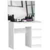 TILLY - Coiffeuse Style Moderne Chambre à Coucher - 142x90x50 - 4 Tiroirs+miroir - Bureau