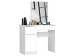 TOLIO - Coiffeuse Style Moderne Chambre à Coucher - 142x90x50 - 2 Grands Tiroirs - Bureau