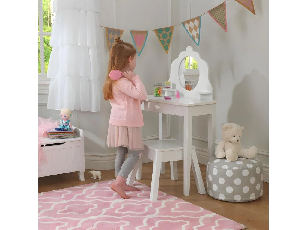 Coiffeuse En Bois Et Tabouret Pour Enfant Lisa 2 Coiffeuse En Bois Et Tabouret Pour Enfant Lisa – Image 2