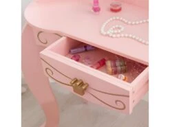 Coiffeuse En Bois Et Tabouret Rose Pour Enfant Princesse -Fren Soldes Boutique meuble coiffeuse 12840837