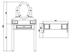 Coiffeuse Amori - Blanc -Fren Soldes Boutique meuble coiffeuse 13447763