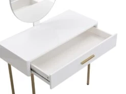 Coiffeuse Avec Miroir Et Tiroir - MDF Et Métal - Blanc Laqué Et Doré - VONALI De Pascal Morabito 12 Coiffeuse Avec Miroir Et Tiroir - MDF Et Métal - Blanc Laqué Et Doré - VONALI De Pascal Morabito -Fren Soldes Boutique meuble coiffeuse 14455173