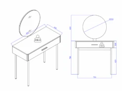 Coiffeuse Avec Miroir Et Tiroir - MDF Et Métal - Blanc Laqué Et Doré - VONALI De Pascal Morabito 15 Coiffeuse Avec Miroir Et Tiroir - MDF Et Métal - Blanc Laqué Et Doré - VONALI De Pascal Morabito -Fren Soldes Boutique meuble coiffeuse 15456581