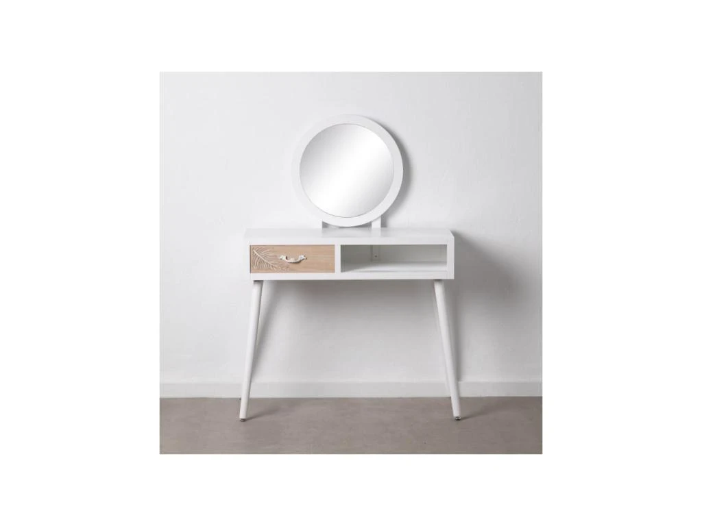 Coiffeuse 1 Tiroir Bois Clair/Blanc - PRIMAVERA 2 Coiffeuse 1 Tiroir Bois Clair/Blanc - PRIMAVERA – Image 2