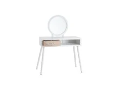 Coiffeuse 1 Tiroir Bois Clair/Blanc - PRIMAVERA 8 Coiffeuse 1 Tiroir Bois Clair/Blanc - PRIMAVERA -Fren Soldes Boutique meuble coiffeuse 17621809