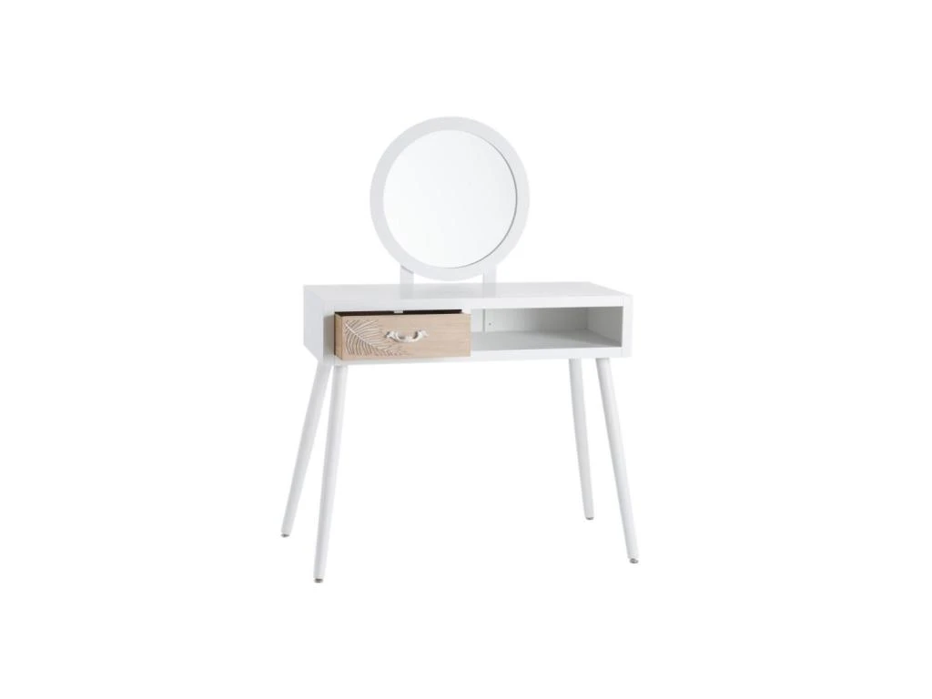 Coiffeuse 1 Tiroir Bois Clair/Blanc - PRIMAVERA 3 Coiffeuse 1 Tiroir Bois Clair/Blanc - PRIMAVERA – Image 3