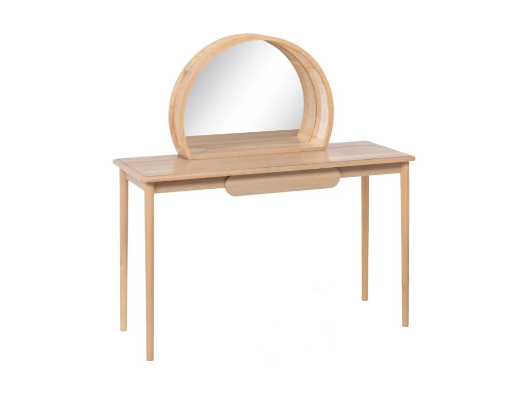 Coiffeuse Avec Miroir Bois Naturel - AGLATINE 1 Coiffeuse Avec Miroir Bois Naturel - AGLATINE