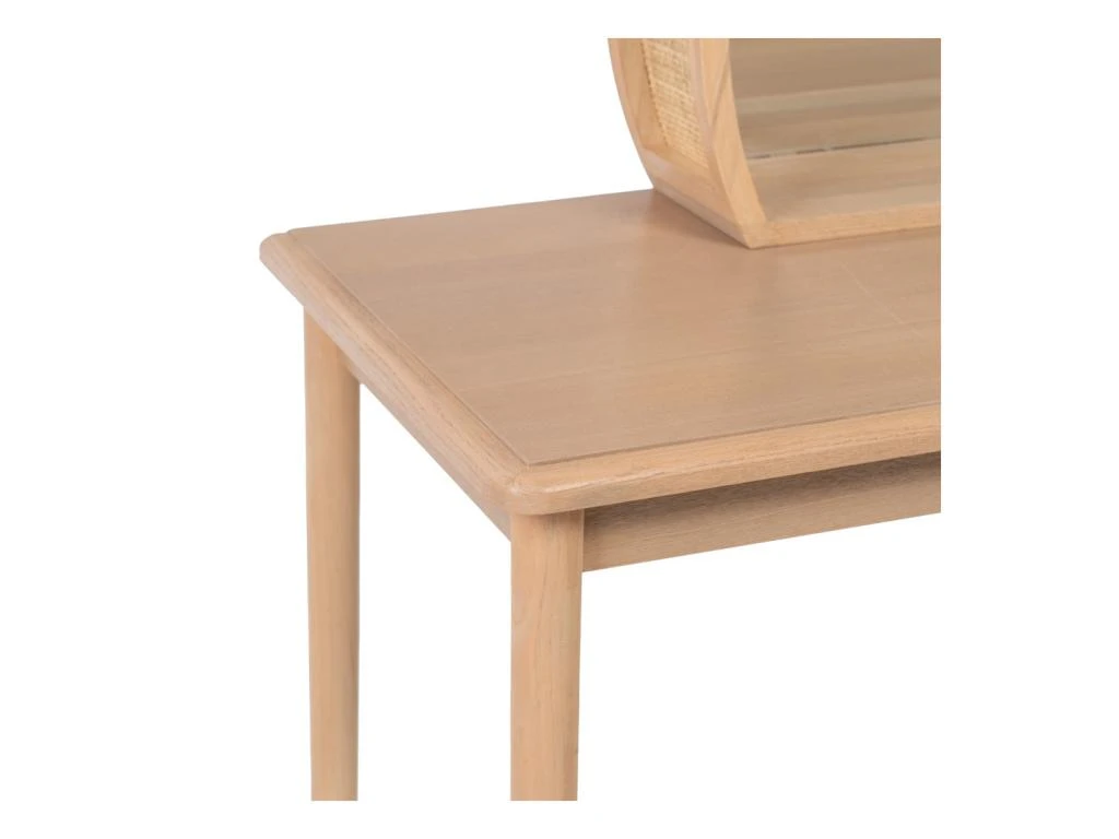 Coiffeuse Avec Miroir Bois Naturel - AGLATINE 5 Coiffeuse Avec Miroir Bois Naturel - AGLATINE – Image 5