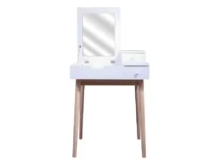 Coiffeuse Blanche Avec Miroir Rabattable Elsa -Fren Soldes Boutique meuble coiffeuse 18071157
