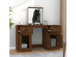 Coiffeuse Avec Miroir Chêne Marron 130x50x132,5 Cm -Fren Soldes Boutique meuble coiffeuse 18789635