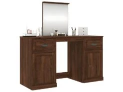 Coiffeuse Avec Miroir Chêne Marron 130x50x132,5 Cm -Fren Soldes Boutique meuble coiffeuse 18789637