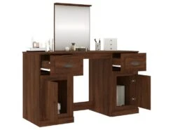 Coiffeuse Avec Miroir Chêne Marron 130x50x132,5 Cm -Fren Soldes Boutique meuble coiffeuse 18789639