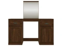 Coiffeuse Avec Miroir Chêne Marron 130x50x132,5 Cm -Fren Soldes Boutique meuble coiffeuse 18789641